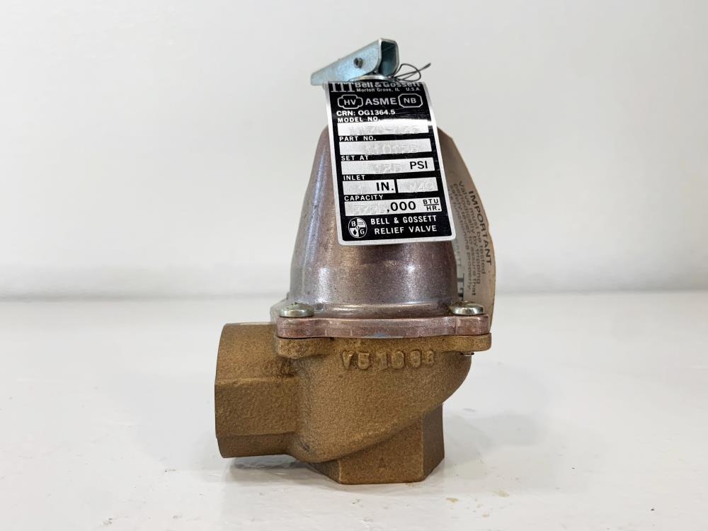 ITT Bell and Gossett 1" NPT 125# Bronze Relief Valve 1170-125, 110135